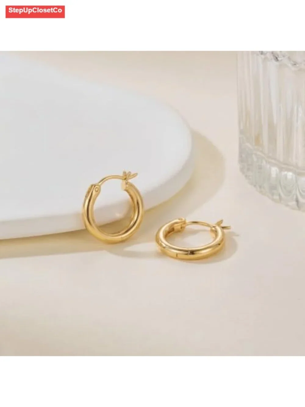14K Gold Plated Small Huggie Hoop Earrings for Women Hypoallergenic